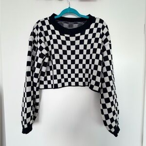 Black and White Checkered Women's Top